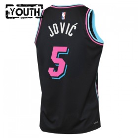 Dres Miami Heat Nikola Jovic Nike 2025-26 City Edition Crno Swingman - Dječji